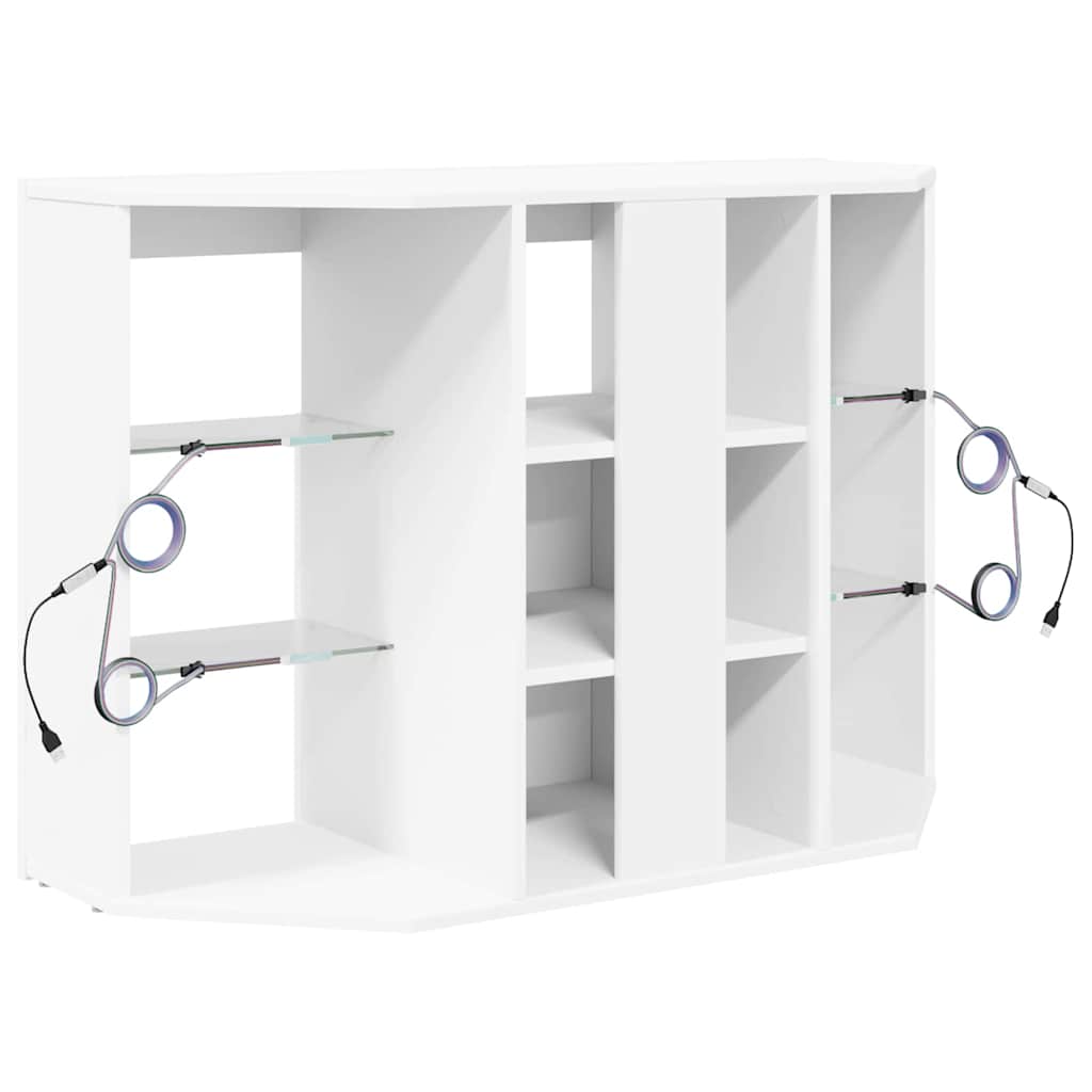 Hoek LED TV Kast Wandgemonteerd Wit 100x40x68cm Bewerkt hout