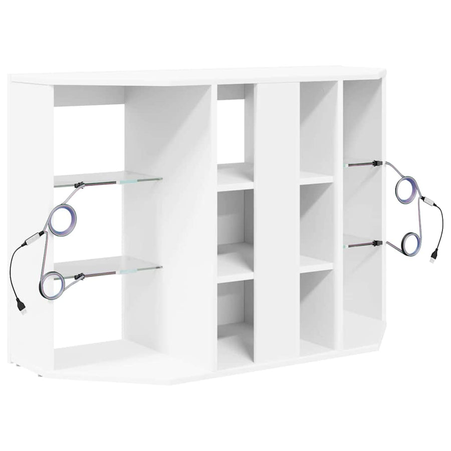 Hoek LED TV Kast Wandgemonteerd Wit 100x40x68cm Bewerkt hout