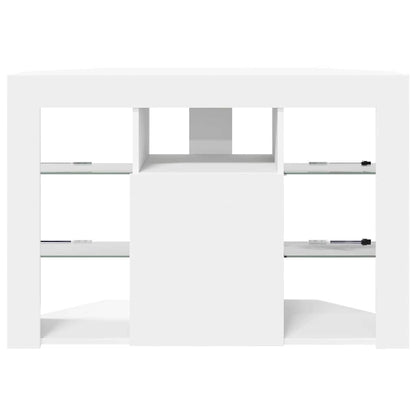 Hoek LED TV Kast Wandgemonteerd Wit 100x40x68cm Bewerkt hout