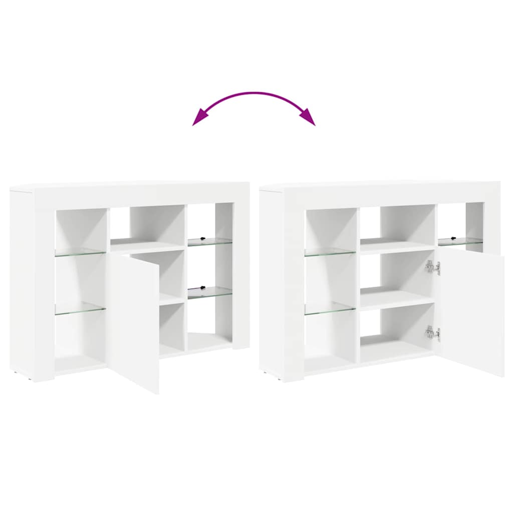 Hoek LED TV Kast Wandgemonteerd Wit 100x40x68cm Bewerkt hout