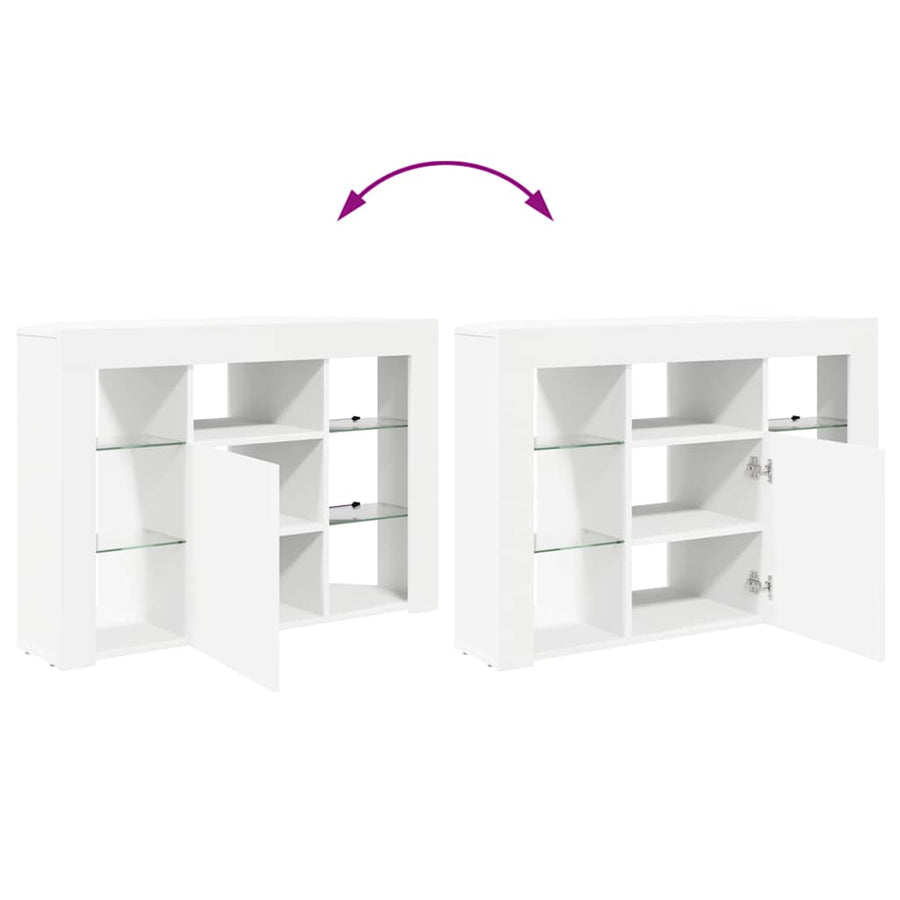 Hoek LED TV Kast Wandgemonteerd Wit 100x40x68cm Bewerkt hout