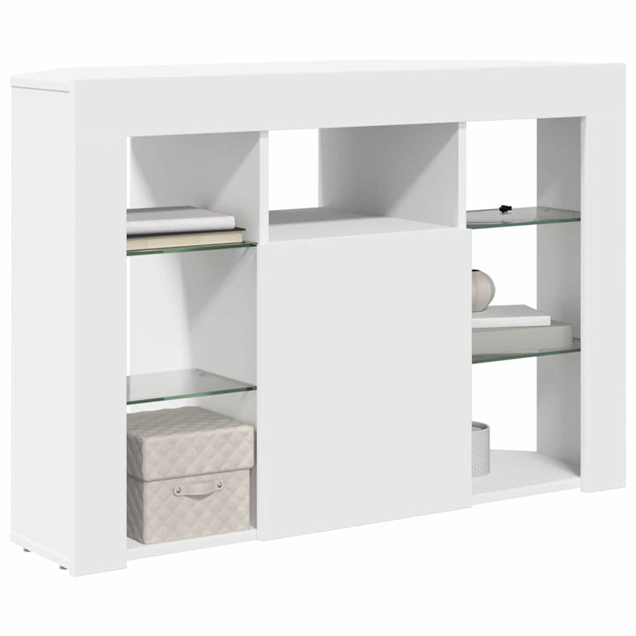 Hoek LED TV Kast Wandgemonteerd Wit 100x40x68cm Bewerkt hout