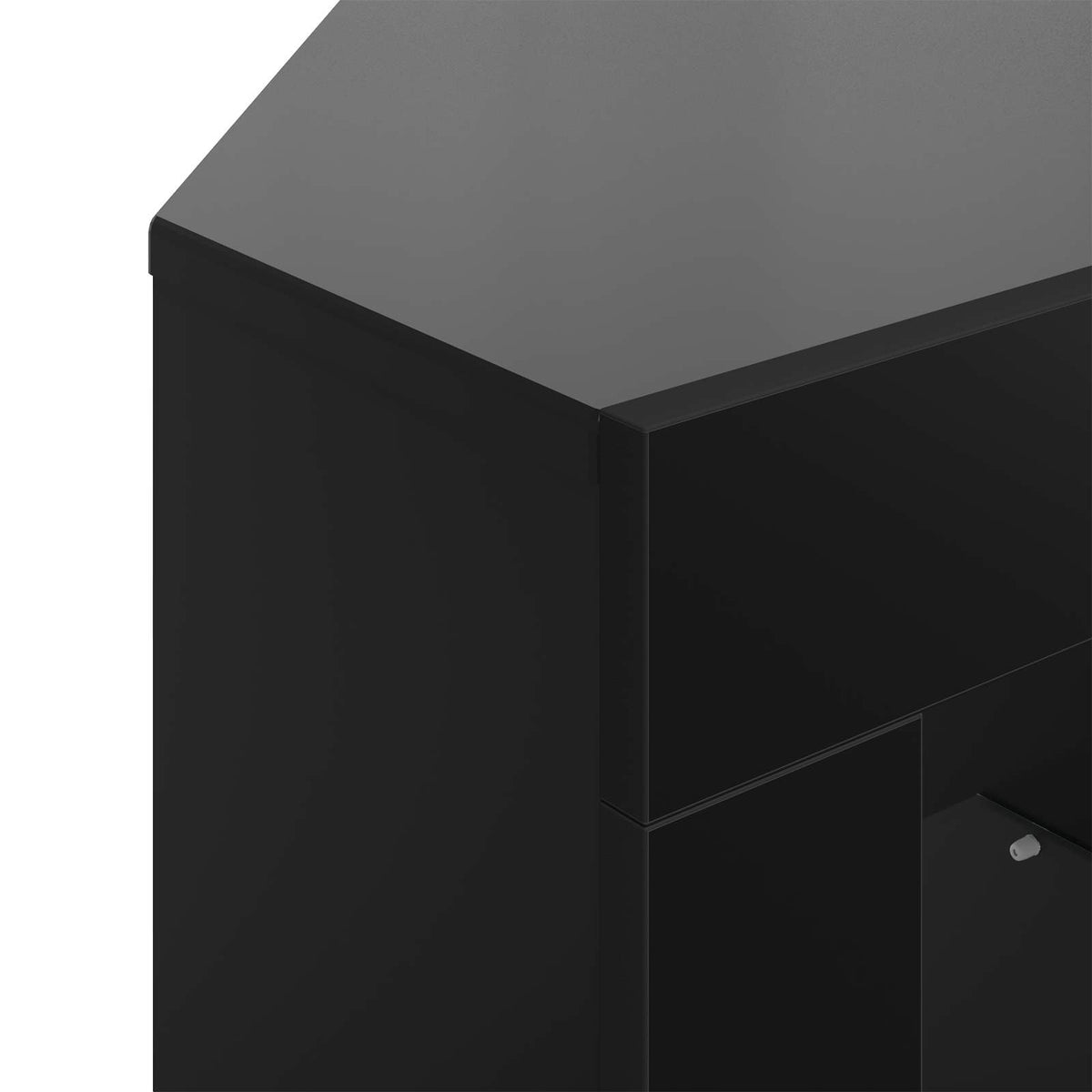 Hoek LED TV Kast 100x40x68cm Zwart Bewerkt hout
