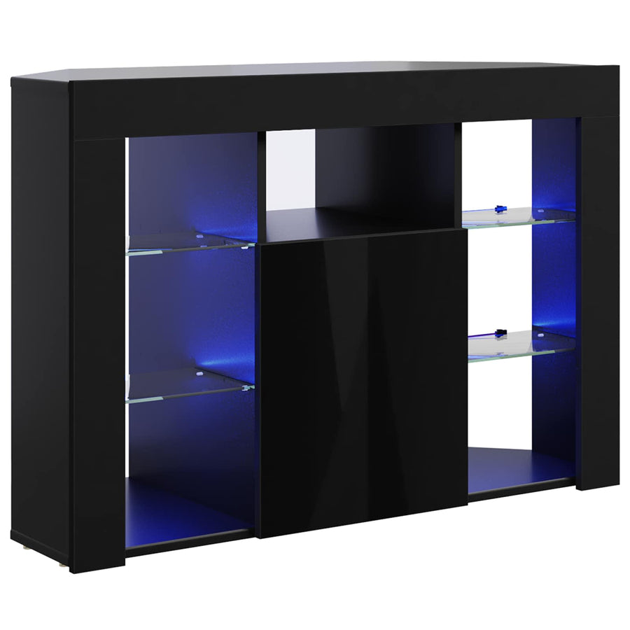 Hoek LED TV Kast 100x40x68cm Zwart Bewerkt hout