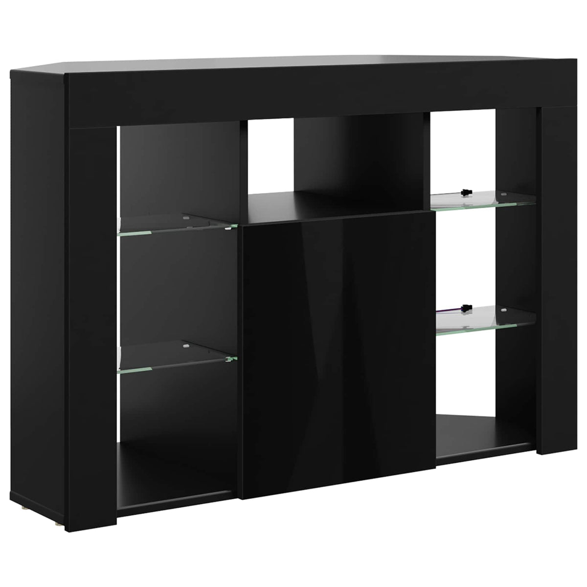Hoek LED TV Kast 100x40x68cm Zwart Bewerkt hout