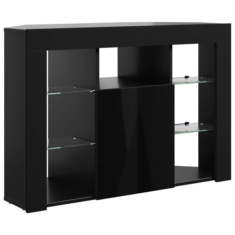 Hoek LED TV Kast 100x40x68cm Zwart Bewerkt hout