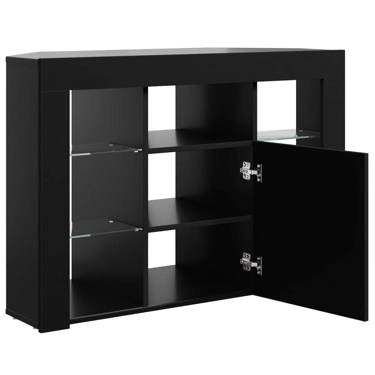 Hoek LED TV Kast 100x40x68cm Zwart Bewerkt hout