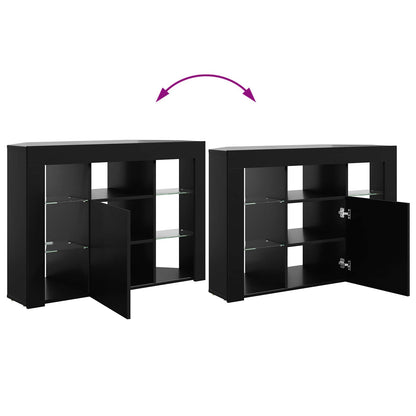 Hoek LED TV Kast 100x40x68cm Zwart Bewerkt hout