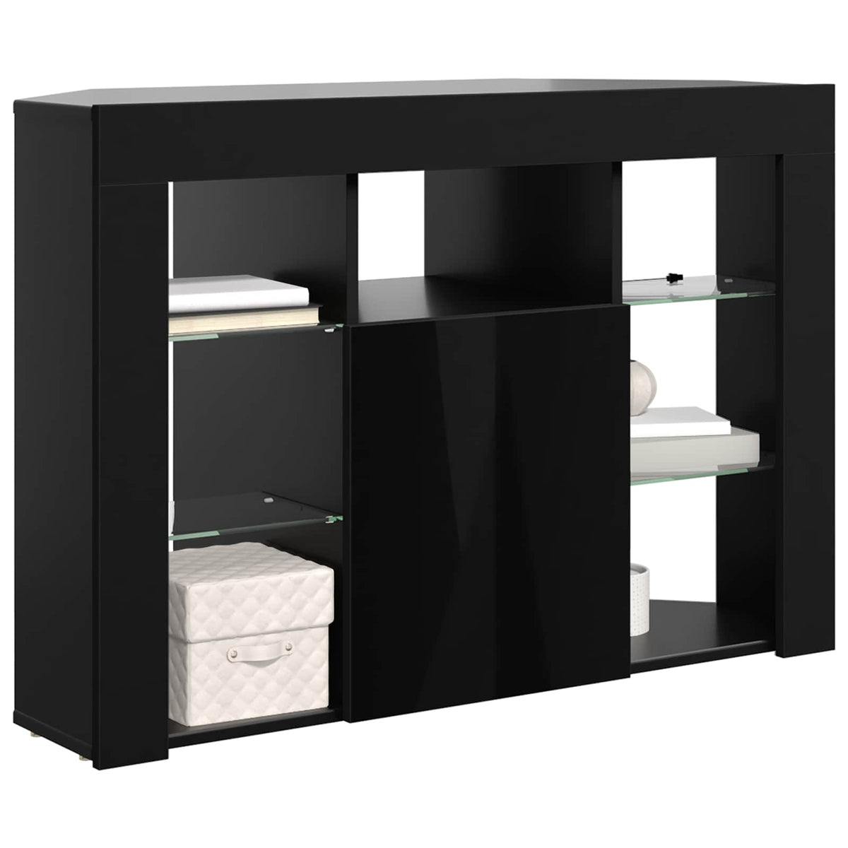 Hoek LED TV Kast 100x40x68cm Zwart Bewerkt hout