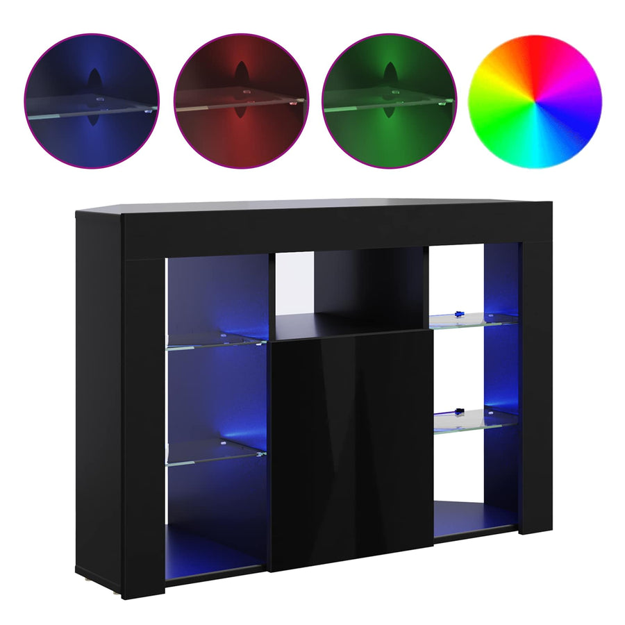 Hoek LED TV Kast 100x40x68cm Zwart Bewerkt hout