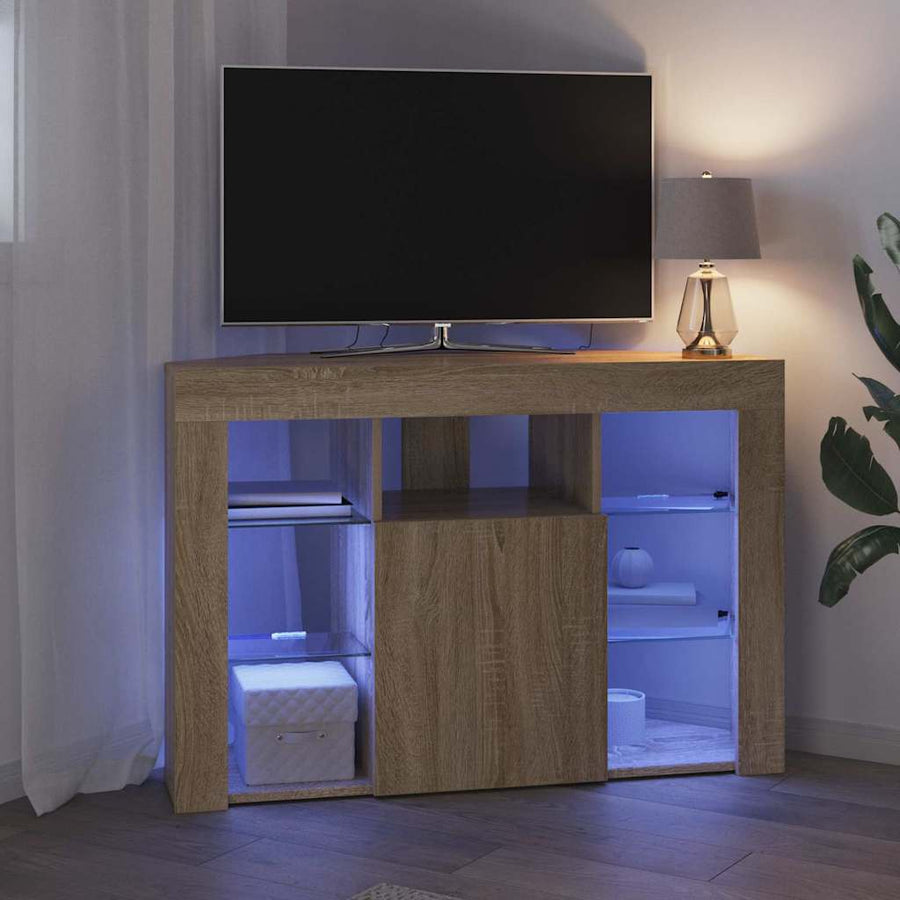 Hoek LED TV Kast Sonoma Eiken 102 x 40 x 68 cm Bewerkt hout