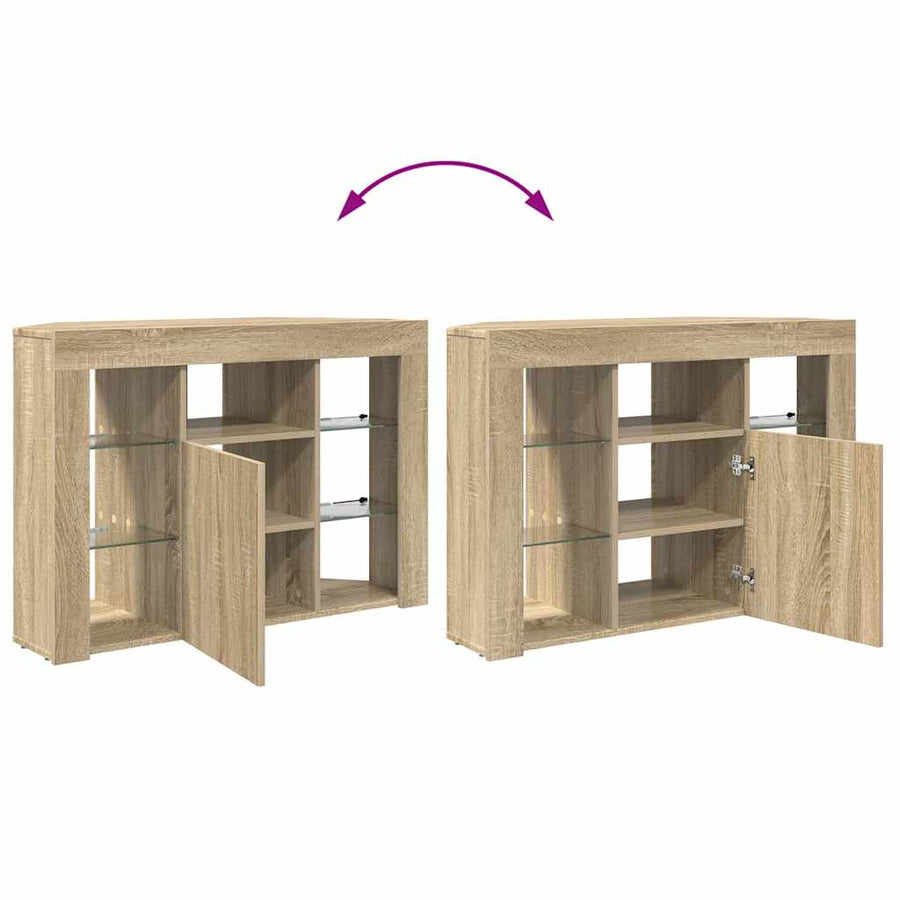 Hoek LED TV Kast Sonoma Eiken 102 x 40 x 68 cm Bewerkt hout