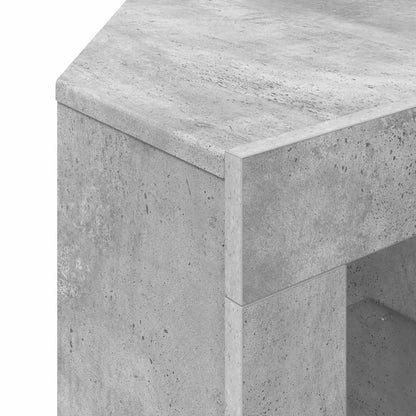 Hoek LED TV Kast Beton Grijs 103 x 40 x 68 cm Bewerkt hout