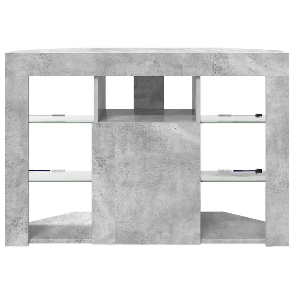 Hoek LED TV Kast Beton Grijs 103 x 40 x 68 cm Bewerkt hout