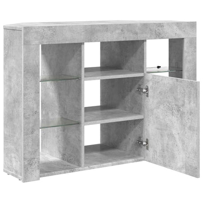 Hoek LED TV Kast Beton Grijs 103 x 40 x 68 cm Bewerkt hout