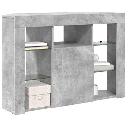 Hoek LED TV Kast Beton Grijs 103 x 40 x 68 cm Bewerkt hout