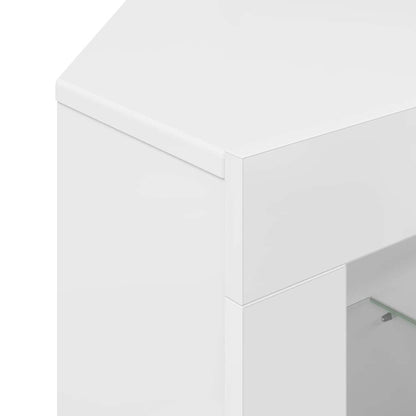 Hoek LED TV Kast Hoogglans Wit 104 x 40 x 68 cm Bewerkt hout