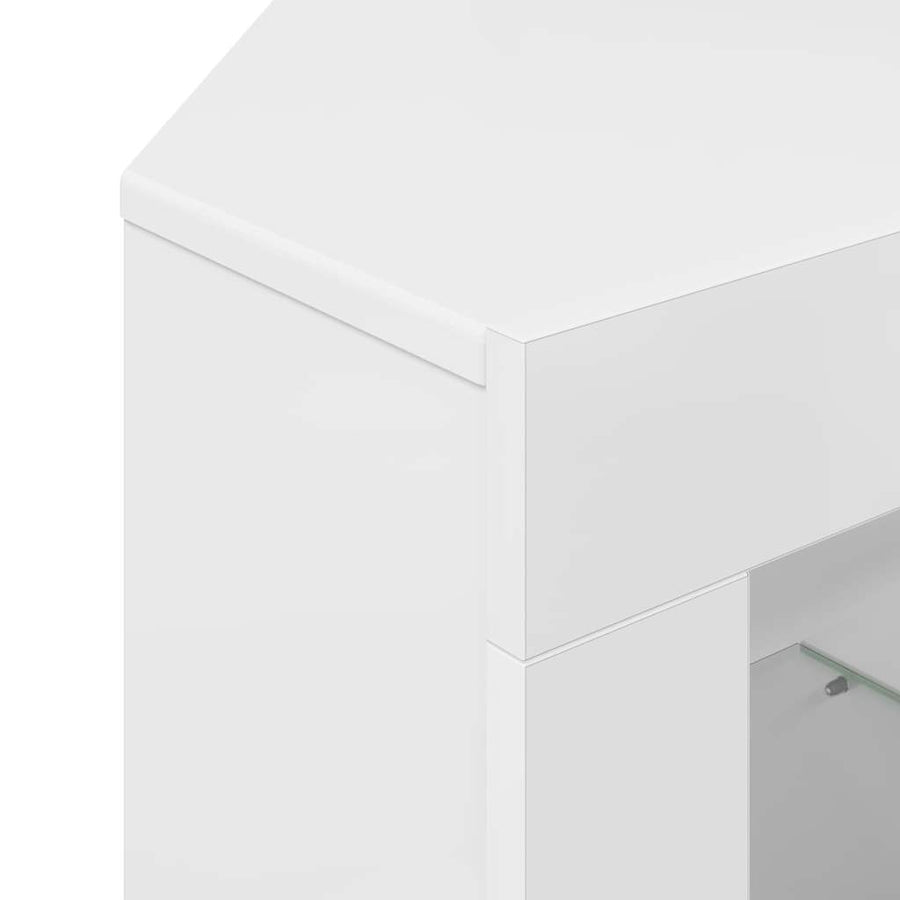 Hoek LED TV Kast Hoogglans Wit 104 x 40 x 68 cm Bewerkt hout