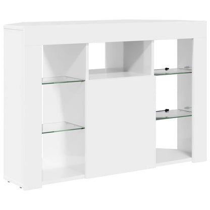 Hoek LED TV Kast Hoogglans Wit 104 x 40 x 68 cm Bewerkt hout