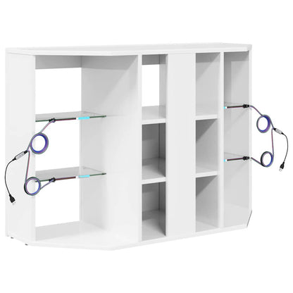 Hoek LED TV Kast Hoogglans Wit 104 x 40 x 68 cm Bewerkt hout