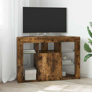 Hoek TV-kast 100x40x68 cm gerookt eiken bewerkt hout