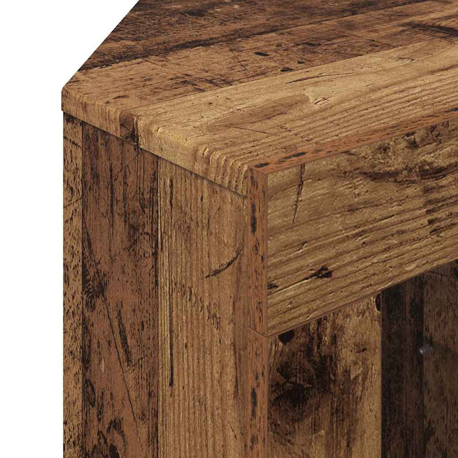 Hoek LED TV Kast 100x40x68cm Oudhout Bewerkt hout