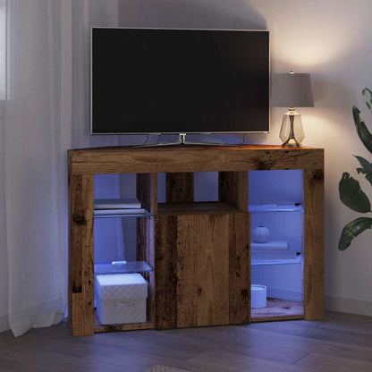 Hoek LED TV Kast 100x40x68cm Oudhout Bewerkt hout