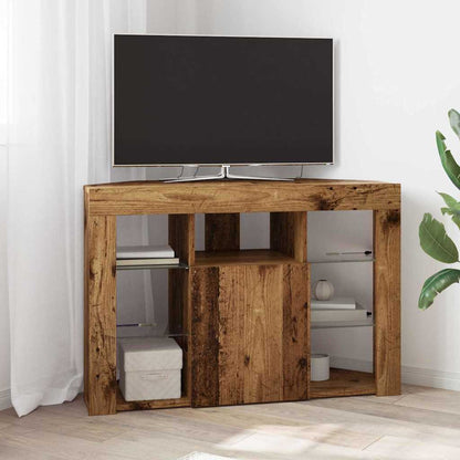 Hoek LED TV Kast 100x40x68cm Oudhout Bewerkt hout