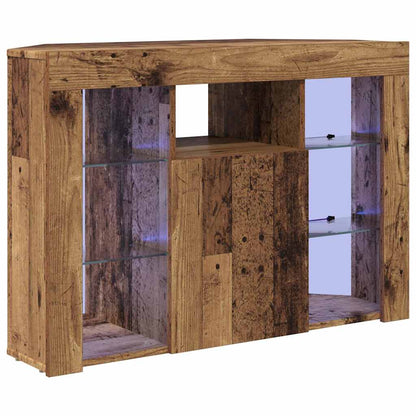 Hoek LED TV Kast 100x40x68cm Oudhout Bewerkt hout