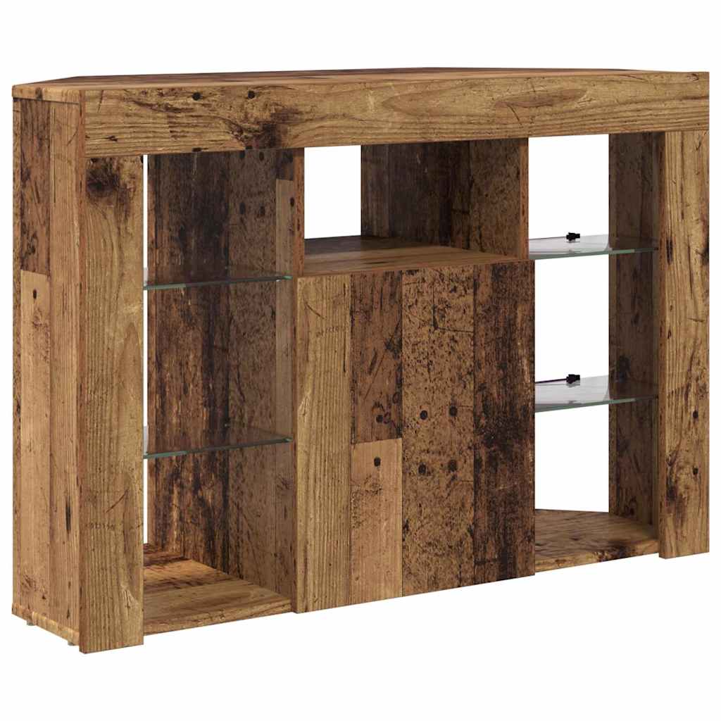 Hoek LED TV Kast 100x40x68cm Oudhout Bewerkt hout