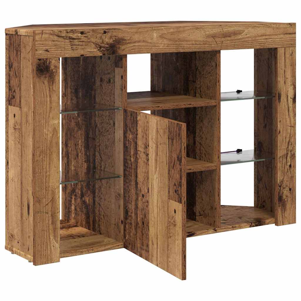 Hoek LED TV Kast 100x40x68cm Oudhout Bewerkt hout