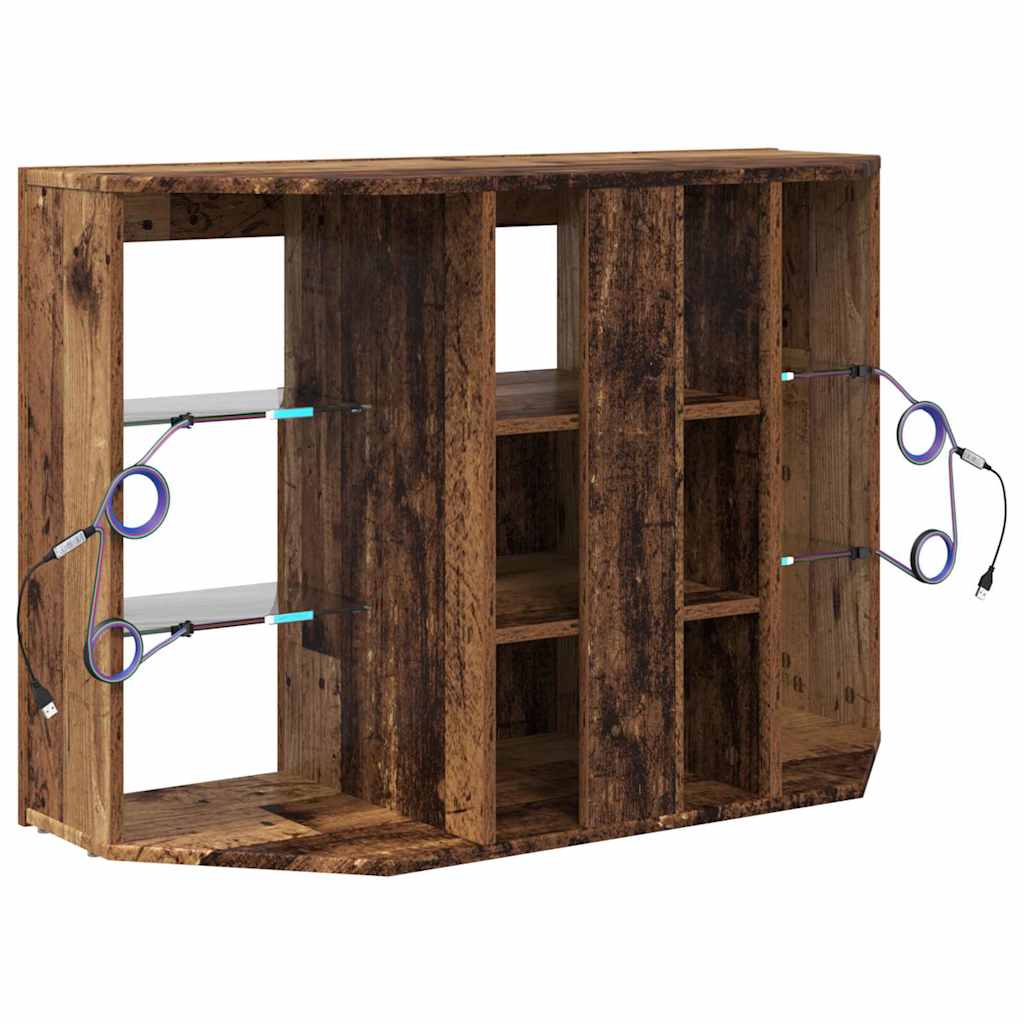 Hoek LED TV Kast 100x40x68cm Oudhout Bewerkt hout