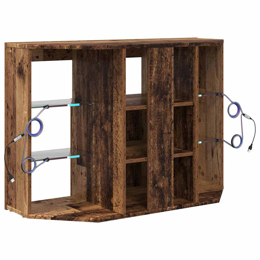 Hoek LED TV Kast 100x40x68cm Oudhout Bewerkt hout
