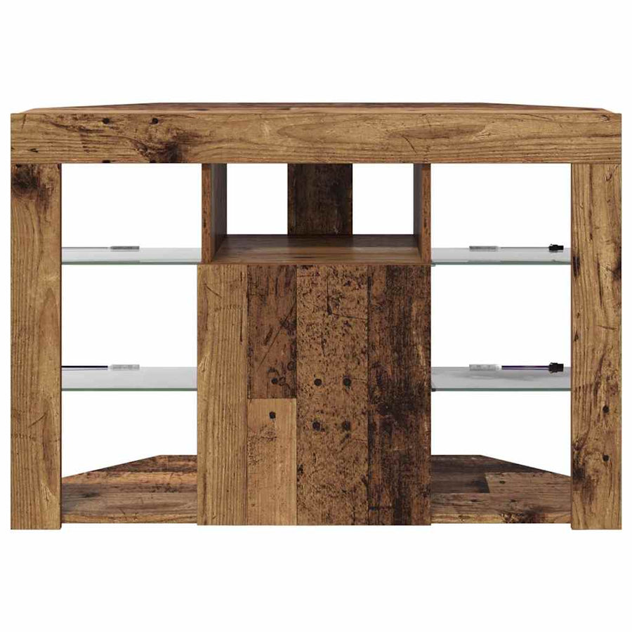 Hoek LED TV Kast 100x40x68cm Oudhout Bewerkt hout