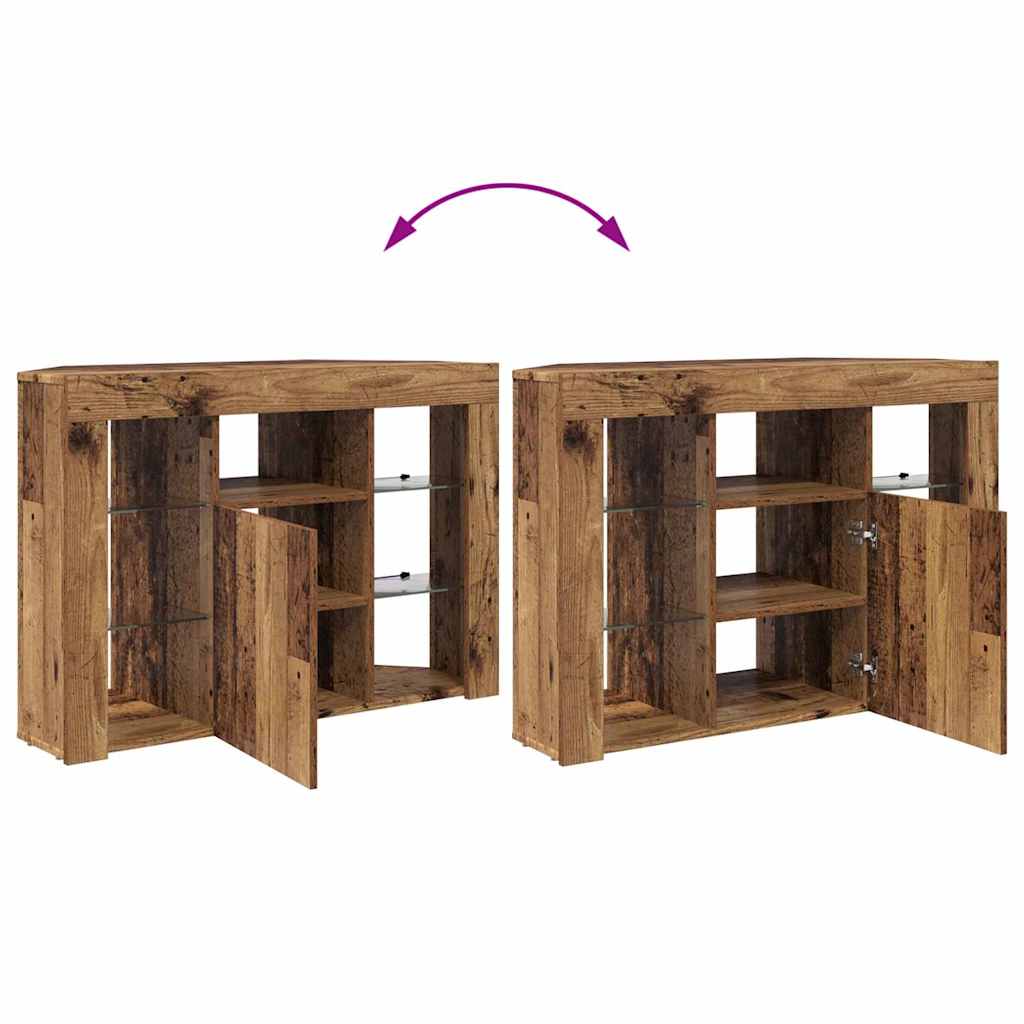 Hoek LED TV Kast 100x40x68cm Oudhout Bewerkt hout