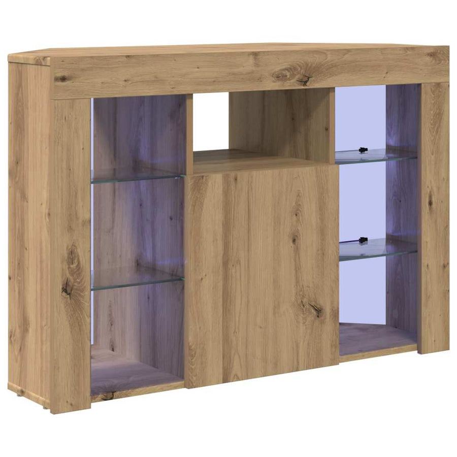 Hoek LED TV Kast Artisan Eiken 100x40x68cm Bewerkt hout