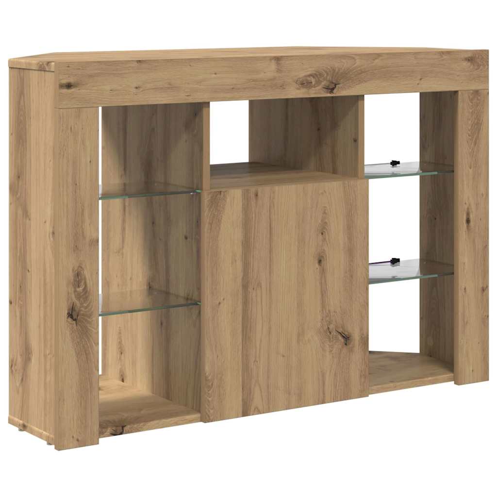 Hoek LED TV Kast Artisan Eiken 100x40x68cm Bewerkt hout