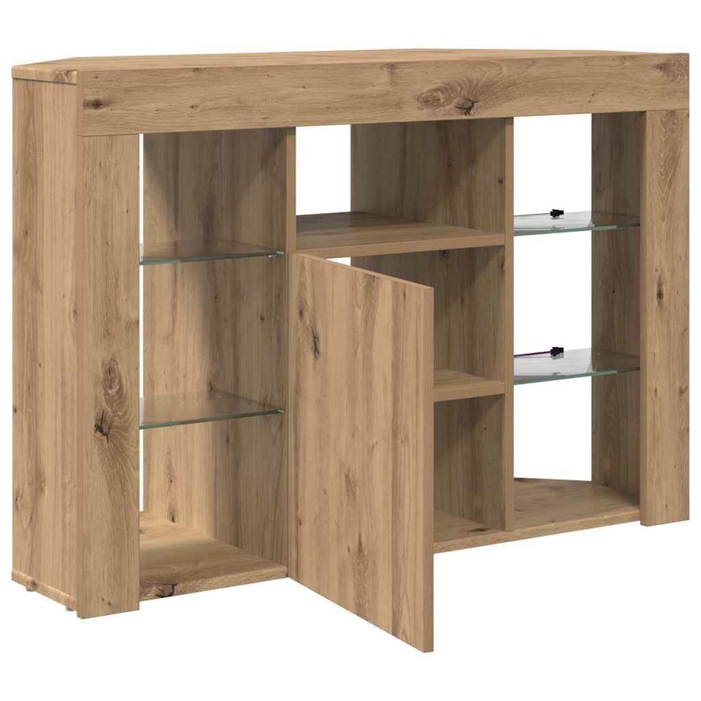 Hoek LED TV Kast Artisan Eiken 100x40x68cm Bewerkt hout