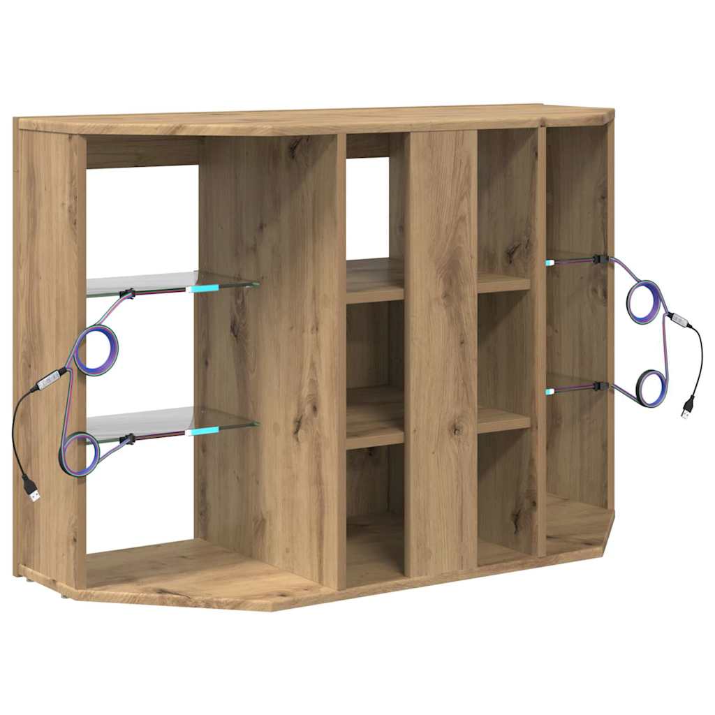 Hoek LED TV Kast Artisan Eiken 100x40x68cm Bewerkt hout