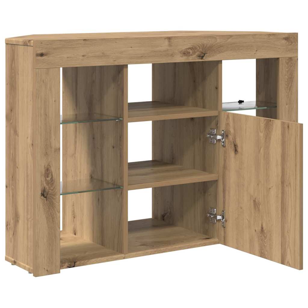 Hoek LED TV Kast Artisan Eiken 100x40x68cm Bewerkt hout