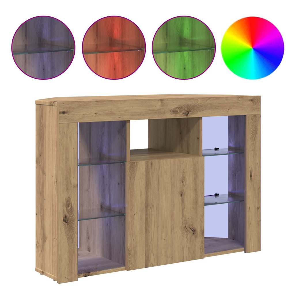 Hoek LED TV Kast Artisan Eiken 100x40x68cm Bewerkt hout