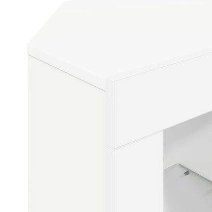 Hoek LED TV Kast Wit 100 x 40 x 50 cm Bewerkt hout