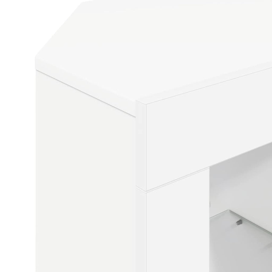 Hoek LED TV Kast Wit 100 x 40 x 50 cm Bewerkt hout