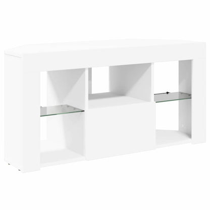 Hoek LED TV Kast Wit 100 x 40 x 50 cm Bewerkt hout