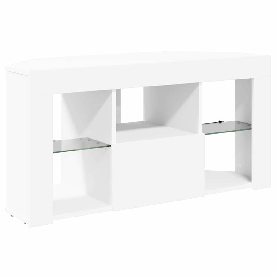 Hoek LED TV Kast Wit 100 x 40 x 50 cm Bewerkt hout
