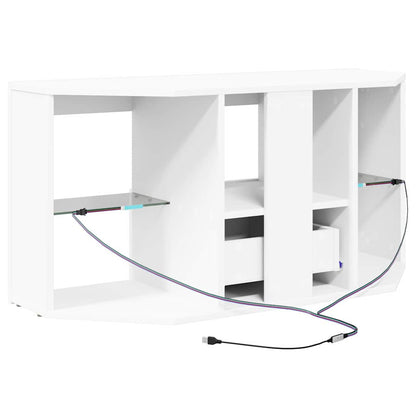 Hoek LED TV Kast Wit 100 x 40 x 50 cm Bewerkt hout