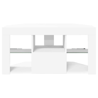 Hoek LED TV Kast Wit 100 x 40 x 50 cm Bewerkt hout