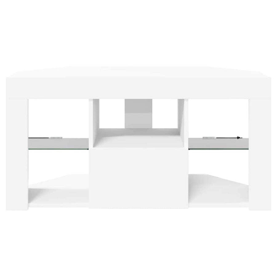 Hoek LED TV Kast Wit 100 x 40 x 50 cm Bewerkt hout