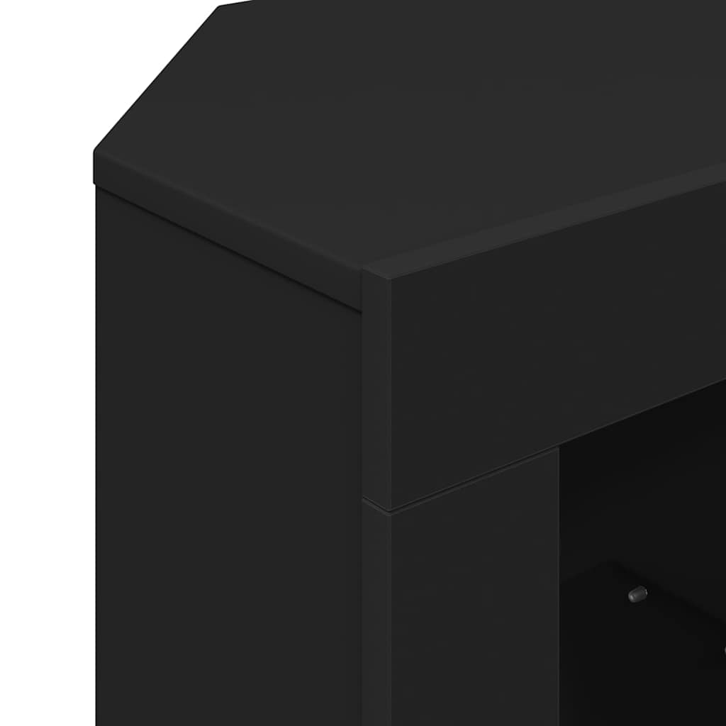 Hoek LED TV Kast Zwart 101 x 40 x 50 cm Bewerkt hout