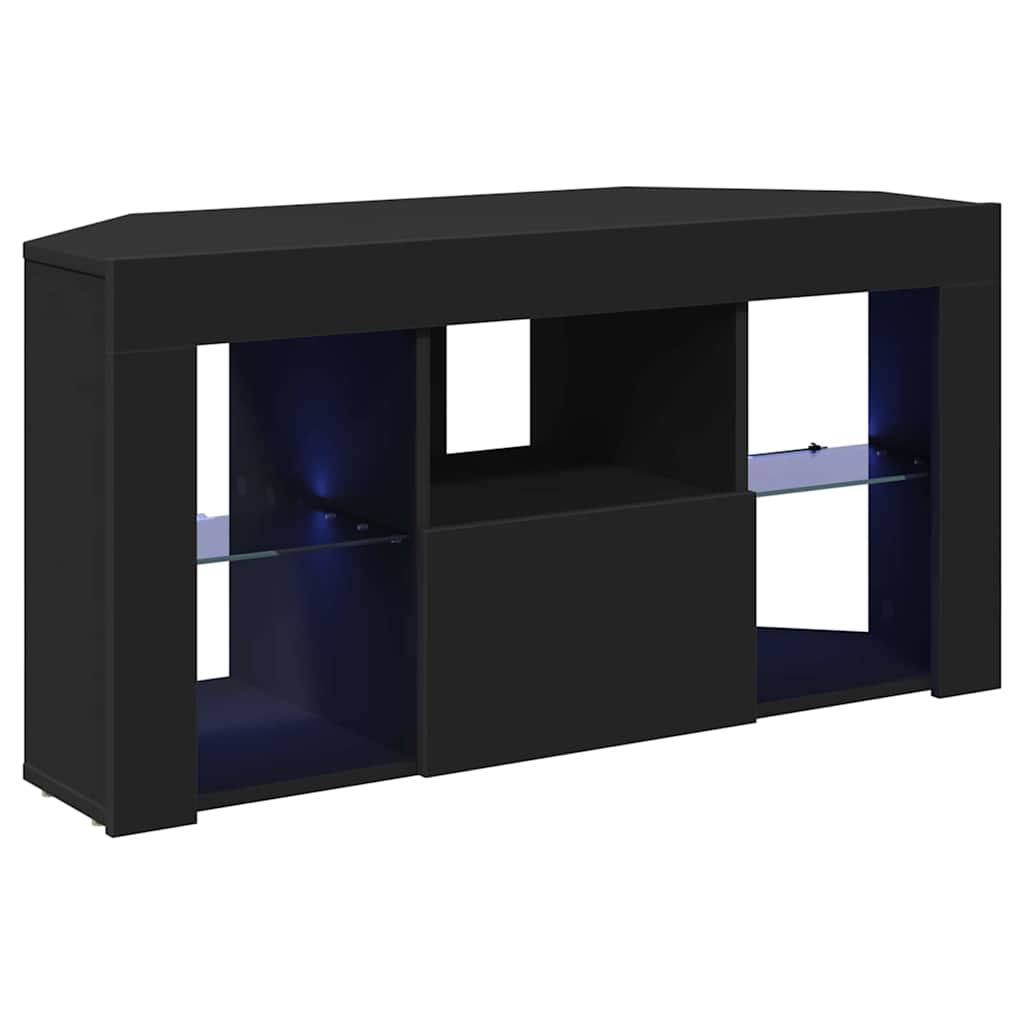 Hoek LED TV Kast Zwart 101 x 40 x 50 cm Bewerkt hout